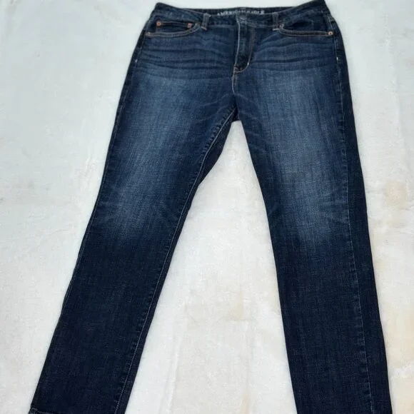 American Eagle Outfitters Women's Hi-Rise Skinny Stretch Dark Denim Jeans - Picture 2 of 15